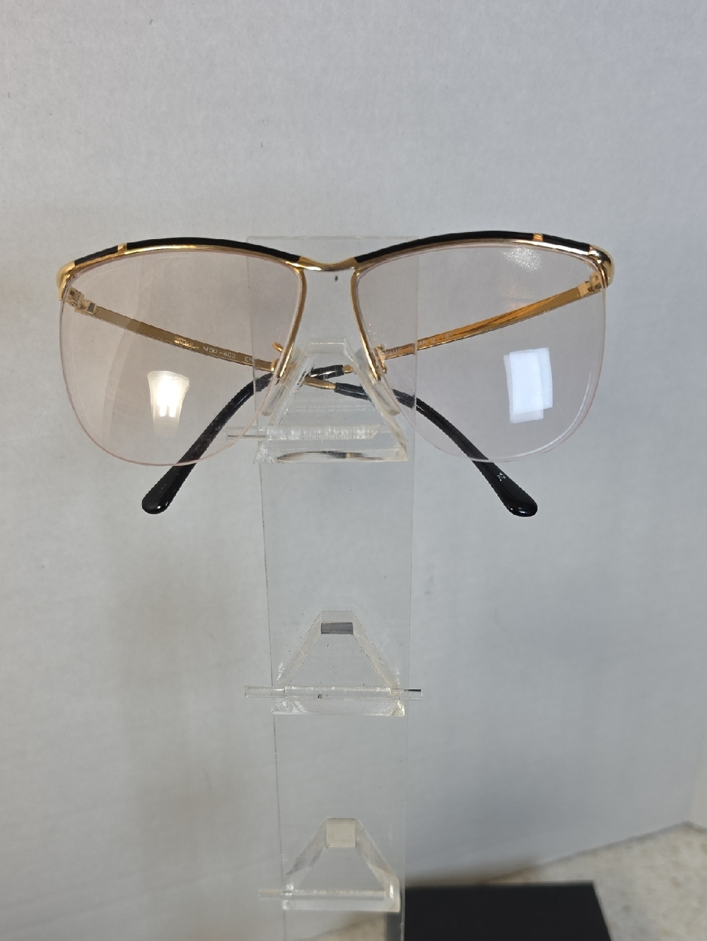 Gold Rim Aviator Sunglasses with Black Temples